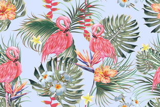 森系印花火烈鳥植物圖案 家紡設計新風尚